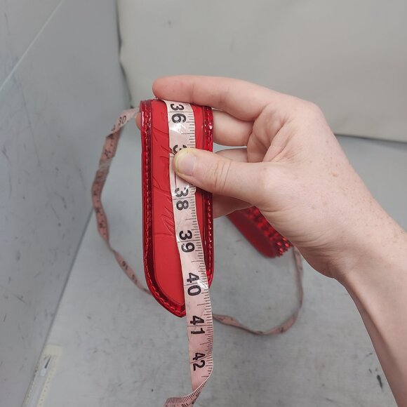 Christian Louboutin MENS LOUBI Red Logo Spike Studded Leather Belt - Picture 7 of 10